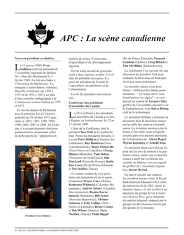 APC : La Scène Canadienne