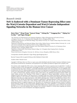 Research Article Nrf1 Is Endowed with a Dominant Tumor-Repressing