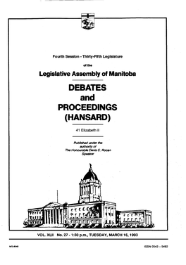 Debates Proceedings (Hansard)