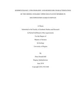 Sedimentology, Stratigraphy and Reservoir Characterization of the Middle Jurassic Upper Shaunavon Member in Southwestern Saskatc