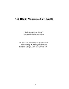 Abū Hāmid Muhammad Al-Ghazālī