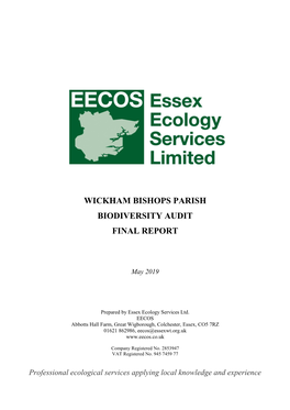 Wickham Bishops Parish Biodiversity Audit Final Report