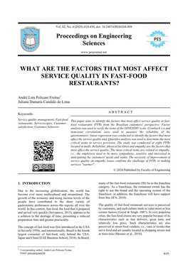 What Are the Factors That Most Affect Service Quality in Fast-Food Restaurants?