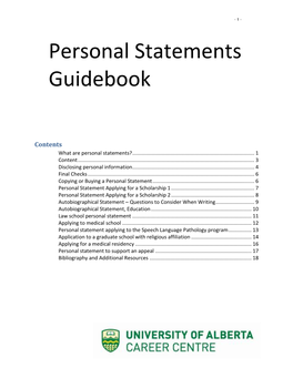 Personal Statements Guidebook