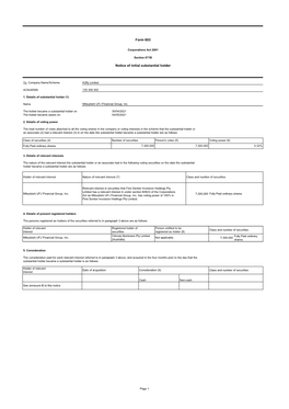 Form 603 Notice of Initial Substantial Holder