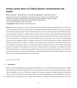 Surface Energy Fluxes on Chilean Glaciers