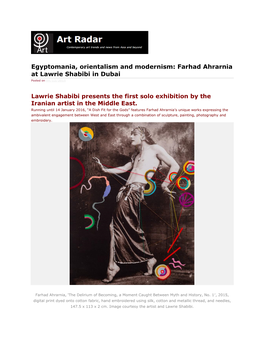 Farhad Ahrarnia at Lawrie Shabibi in Dubai Posted on 09/12/2015