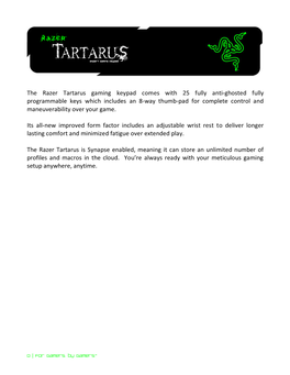 The Razer Tartarus Gaming Keypad Comes with 25 Fully Anti