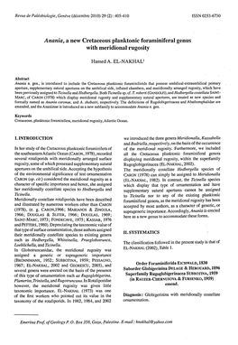 Anania, a New Cretaceous Planktonic Foraminiferal Genus with Meridional Rugosity