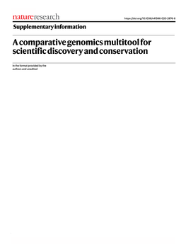 A Comparative Genomics Multitool for Scientific Discovery and Conservation