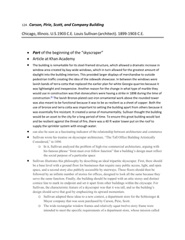 124 . Carson, Pirie, Scott, and Company Building Chicago, Illinois. US1903 CE Louis Sullivan