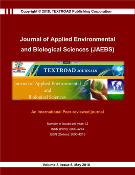 Journal of Applied Environmental and Biological Sciences (JAEBS)