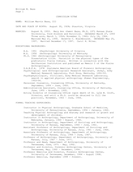 William M. Bass Page 1 CURRICULUM VITAE NAME