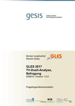 GLES 2017 TV-Duell-Analyse, Befragung ZA6810, Version 1.0.0