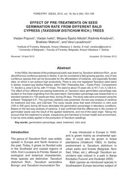 Taxodium Distichum Rich.) Trees