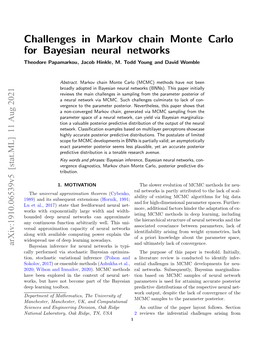 Challenges in Markov Chain Monte Carlo for Bayesian Neural Networks Theodore Papamarkou, Jacob Hinkle, M