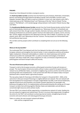 Finland Has 2 Core Network Corridors Crossing Its Country