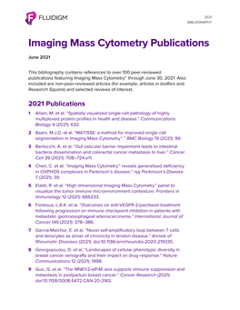 Imaging Mass Cytometry Publications