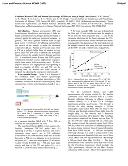 Combined Remote LIBS and Raman Spectroscopy of Minerals Using a Single Laser Source