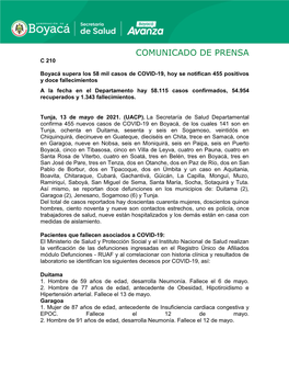 Comunicado De Prensa C 210