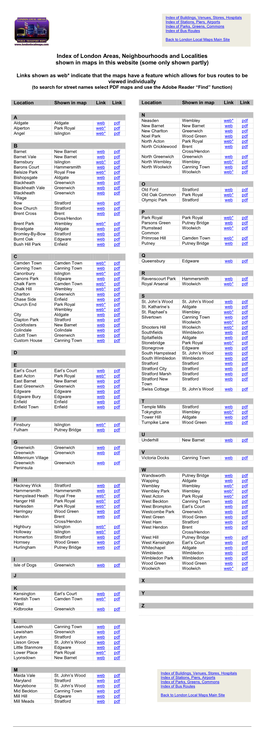 Of Areas, Neighbourhoods, Localities