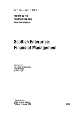 Scottish Enterprise: Financial Management