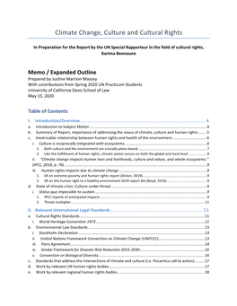 Climate Change, Culture and Cultural Rights