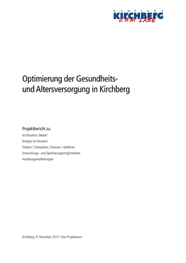 Optimierung Der Gesundheits- Und Altersversorgung in Kirchberg