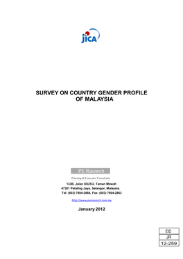 Survey on Country Gender Profile of Malaysia
