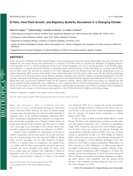 El Niño, Host Plant Growth, and Migratory