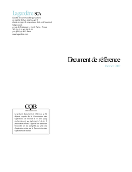 Document De Référence 2002 Lagardère