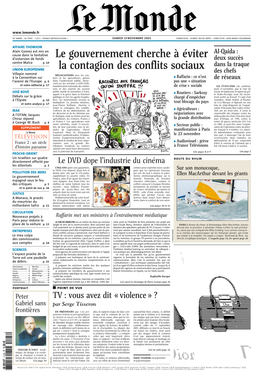 LE MONDE/PAGES&lt;UNE&gt;