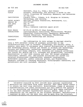 DOCUMENT RESUME ED 135 640 SE 022 024 AUTHOR Heitowit