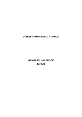 Uttlesford District Council Members' Handbook 2020-21