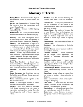 Glossary of Terms