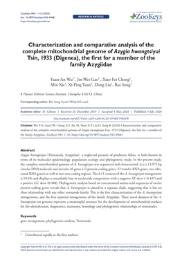 ﻿Characterization and Comparative Analysis of the Complete Mitochondrial Genome Of