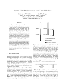 Return Value Prediction in a Java Virtual Machine