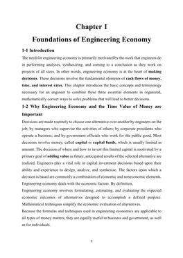 Chapter 1 Foundations of Engineering Economy