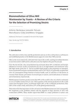 Bioremediation of Olive Mill Wastewater by Yeasts – a Review of the Criteria for the Selection of Promising Strains