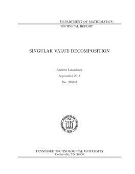 Singular Value Decomposition