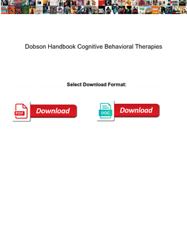 Dobson Handbook Cognitive Behavioral Therapies