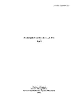 The Bangladesh Maritime Zones Act, 2018 (Draft)