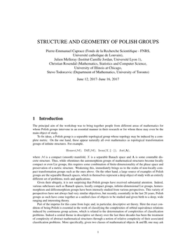 Structure and Geometry of Polish Groups
