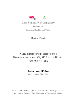 Master Thesis a 3D Reference Model for Presentation of 2D/3D Image