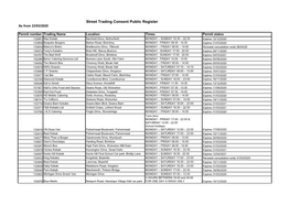 Street Trading Consent Public Register As from 23/03/2020