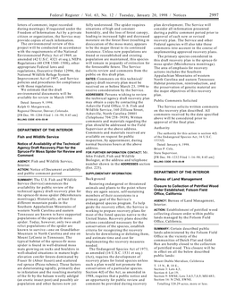 Federal Register / Vol. 63, No. 12 / Tuesday, January 20, 1998 / Notices 2997 Letters of Comment, Input Recorded Fully Understood