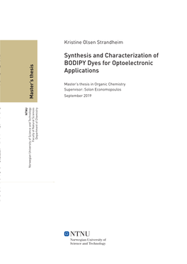 Synthesis and Characterization of BODIPY Dyes for Optoelectronic Applications