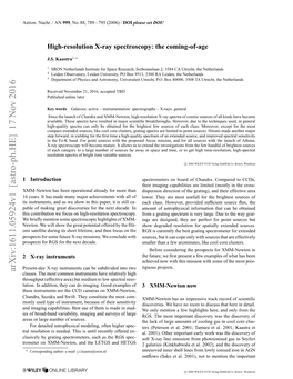 High-Resolution X-Ray Spectroscopy: the Coming-Of-Age