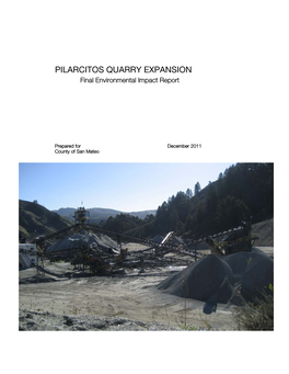 PILARCITOS QUARRY EXPANSION Final Environmental Impact Report