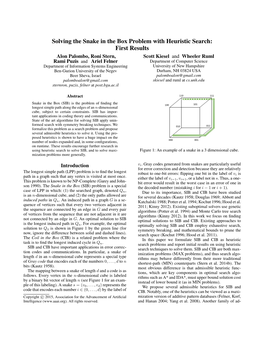 Solving the Snake in the Box Problem with Heuristic Search: First Results